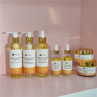 Kit de Soins Visage au Curcuma Anti-Acné Éclaircissant Taches Brunes, Savon Sérum Gommage Crème Nettoyant Visage pour Marque Privée