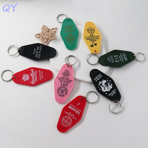 QY Custom Motel Keychain Acrylic Hotel <b>Key</b> Tag Vintage Retro <b>Key</b> <b>Ring</b> Personalized Logo Promotional Gift OEM - Product Image 2