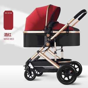 Poussettes, trotteurs et <span class=keywords><strong>porte</strong></span>-bébés de luxe 3-en-1, chariot de transport pliable et léger <span class=keywords><strong>pour</strong></span> enfants jusqu'à 3 ans - Product Image 4