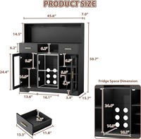 Meuble Bar Moderne en Bois OEM/ODM avec Éclairage LED et Prise de Courant Intégrée pour Salon et Rangement Domestique