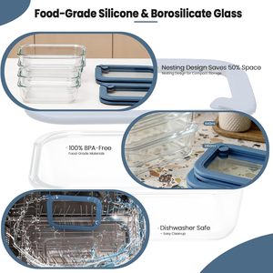 Contenedor de Alimentos de Vidrio Hermético, Apto para Lavavajillas, Impermeable, con Tapa de Vidrio Transparente, para Almacenamiento de Alimentos, Lonchera, Envase de Alimentos para Exteriores, Venta al por Mayor - Product Image 4