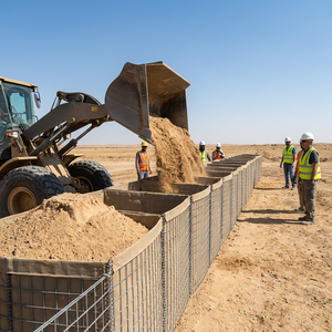 Barrière de protection en <span class=keywords><strong>gabion</strong></span> de fil de fer galvanisé soudé à mailles carrées, robuste, avec services de cintrage et de découpe - Product Image 2