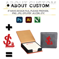 Support de notes adhésives en cuir PU de marque SL, mini-boîte de rangement de bureau pour bloc-notes professionnel, organisateur pour bureau et maison