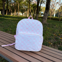 Sac à dos de voyage en nylon imperméable à l'eau floral rose personnalisé pour enfants et adolescents, cadeau de rentrée des classes pour femmes