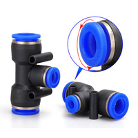 4/6/8mm 10 12MM Connecteurs d'air Pneumatique Slip Lock Tee Quick Connect Plastic Pipe Water Hose Tube Painting 3Way Air Connectors