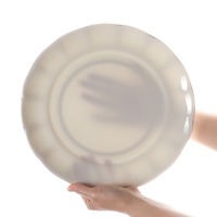 Offre Spéciale – Service de Table 12 Pièces en Porcelaine Fine Blanche Gaufrée, Élégant et Anti-Fuite, Idéal pour Mariages, Restaurants et Micro-ondes