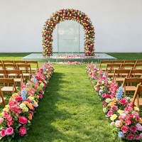 MSFAME Plantes et fleurs artificielles, décoration de mariage estivale, arche florale faite à la main, vente chaude pour couloir