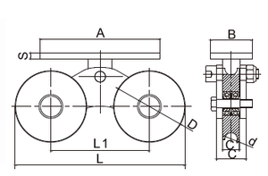 Roue <span class=keywords><strong>de</strong></span> portail coulissant robuste à gorge en U - Product Image 4