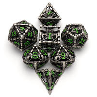 Jeu de dés polyédriques en métal pour jeux de rôle D&D, dés creux Grim Reaper pour jeux de table RPG MTG Pathfinder