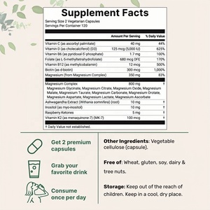 <span class=keywords><strong>Complejo</strong></span> de Magnesio de Marca Propia para Mujeres, 240 Cápsulas Vegetales, 20 en 1, con D3, K2 y Ashwagandha, Sin Rellenos, Sin OMG - Product Image 5