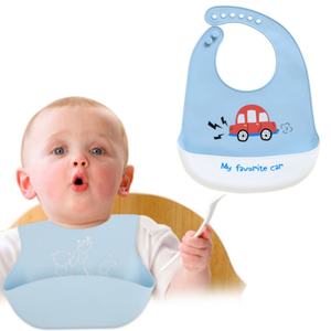 Bavoirs pour bébé en silicone imperméable à 6 boutons, réglables, à motifs de dessins animés, pour nouveau-né, personnalisables - Product Image 1