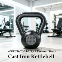 Kettlebell en fonte de qualité supérieure pour la maison ou la salle de sport commerciale, entraînement musculaire, poids lourds, finition délicate