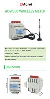 Compteur multifonction triphasé ADW300-4GHW/T avec écran LCD, Modbus RTU /4G, moniteur de température, rail DIN, armoire de distribution IoT