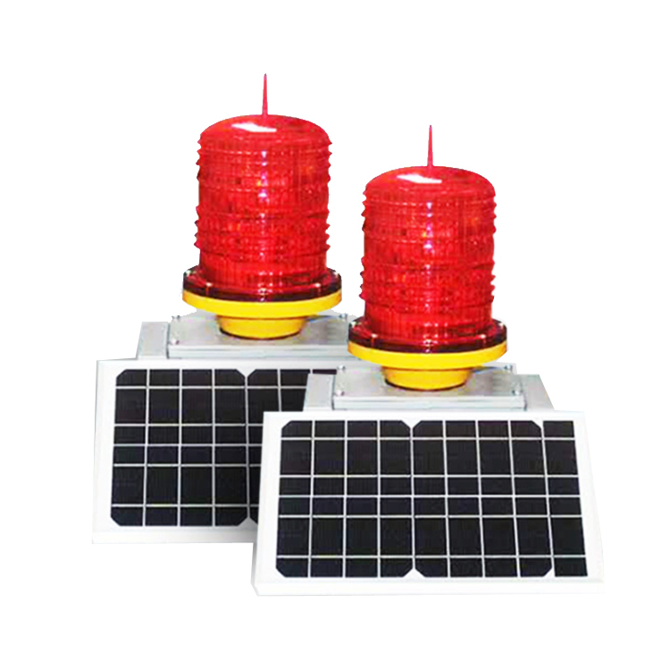 Twin Powered Aviation Red Led Lights Photocell Obstacle Navigation Airport Strobe Lamp Solar Obstruction Light