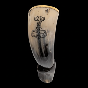 Antique Customized Agate Natural Drinking Horn <b>Mug</b> Unique Design Viking Carving Style Highly Finished <b>Flower</b> Natural Crafts - Product Image 1