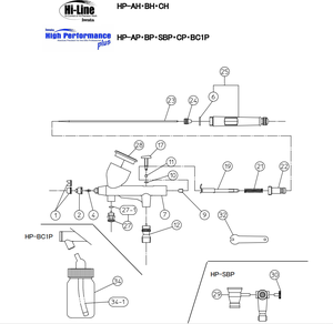 <span class=keywords><strong>Iwata</strong></span> Hi-line แอร์บรัช HP-BH แอคชั่นคู่แรงโน้มถ่วงมาตรฐานสูง - Product Image 6