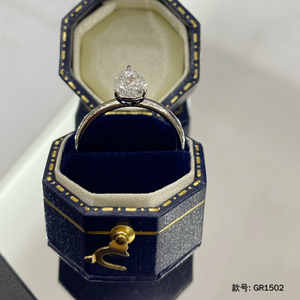 Großhandel Kundenspezifischer Echter 10k14k18k Massivgold Platin 1 Karat CVD Birnenförmiger Laborgezüchteter Diamant Schmuck Verlobungs- und Ehering für Damen - Product Image 3