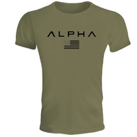 T-shirt de sport à col rond pour hommes Muscle Brothers, manches courtes, vêtements de fitness, course à pied, entraînement, Alpha manches courtes