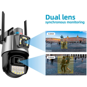 H.265Ai 6Mp Intérieur Double Lentille Dôme Wifi Caméra 360 Degrés Icsee <span class=keywords><strong>Webcam</strong></span> Vision Nocturne Pistolet Et Balle Sans Fil Cctv Ptz Caméra Réseau - Product Image 4