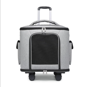 Sac de transport pour animaux de compagnie haut de gamme avec roulettes, design en maille respirante, sac de voyage pour chat et chien, poignée télescopique, chariot de transport portable pour animaux de compagnie - Product Image 2