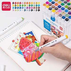 Marcadores Deli Artist de 12, 24, 36, 48, 60 y 80 colores a base de agua con doble punta para niños, estudiantes y dibujo artístico. - Product Image 4