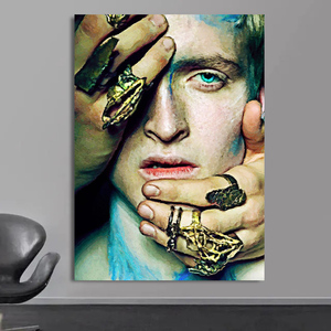 Póster Gay Queer con Imagen de Pareja de Hombres Abrazándose y Besándose en Acuarela, Estilo Moderno, Lienzo sin Marco, Arte de Pared para Decoración del Hogar y Dormitorio - Product Image 4