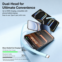 Cable USB C de 90 Grados, 240W, Ultra Delgado, Plano, Trenzado, Tipo C a Tipo C, Cable de Carga Rápida de 5A de Alta Corriente para Teléfono
