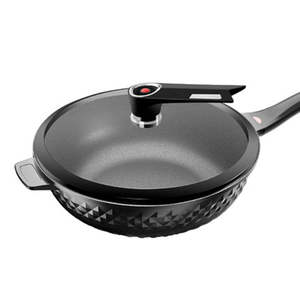 Personnalisé 28/30/32cm antiadhésif poêle <span class=keywords><strong>Wok</strong></span> cuisinière <span class=keywords><strong>Wok</strong></span> casserole couvercle en verre transparent - Product Image 2
