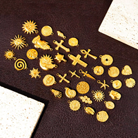 Vente en gros de breloques personnalisées pour la fabrication de bijoux pendentif à breloque en forme d'étoile de mer et de conque en acier inoxydable doré