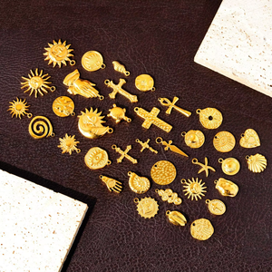 Venta al por mayor encantos personalizados para la fabricación de joyas de oro de acero inoxidable Concha estrella de mar Shell Sun Jesus <span class=keywords><strong>Cross</strong></span> Charm colgante - Product Image 3