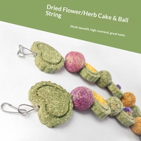 Balle de foin à mâcher pour lapin, gâteau de fleurs d'alfalfa, jouet et friandise pour hamster, aliments secs pour la dentition, 150g, litière pour petits animaux