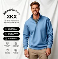 Pulls d'hiver pour hommes à col montant, manches longues, couleur unie, anti-boulochage, 100 % polyester, avec logos personnalisés imprimés et brodés