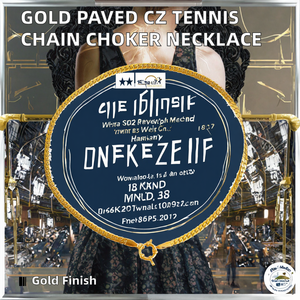 Collier ras du cou unisexe tendance en acier inoxydable 2025, serti de zircons géométriques entièrement pavés, chaîne à maillons en CZ plaqué or 18 carats PVD de 2 mm - Product Image 2