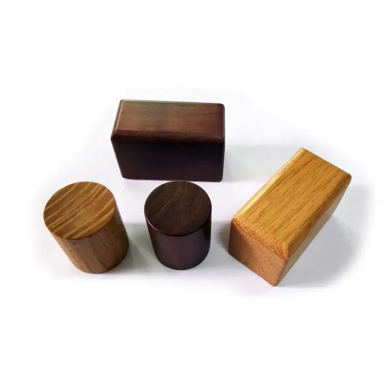 High Quality Custom Wholesale Solid Wood Rectangular Round Perfume Bottle Caps