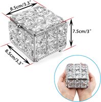 Métal de qualité supérieure avec Kit de maquillage en cristal boîte de rangement filles femmes boîte à bijoux maison collier boucle d'oreille boîte à souvenirs