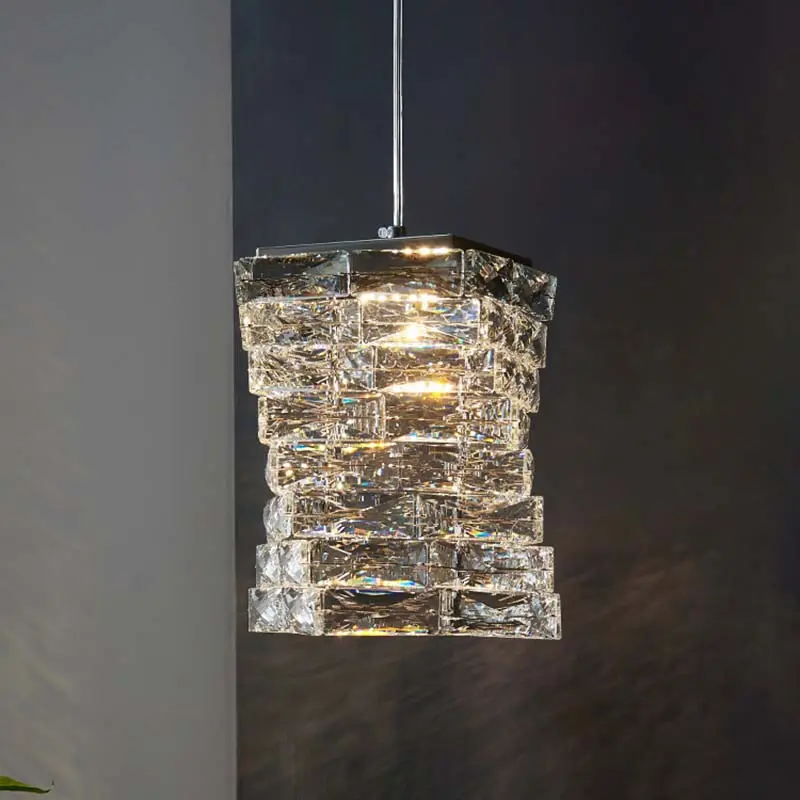 ستيل Anwall مصباح LED تصميم خاص كريستال ثريا أقراط الكروم الحديث الشمالية شريط الضوء الشمالية الخشب الخفيفة 50000