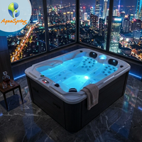 Jacuzzi extérieur 3 places avec système Balboa, 60 jets de massage, encastrable, en acrylique, pour jardin familial, hydrothérapie apaisante, directement de l'usine