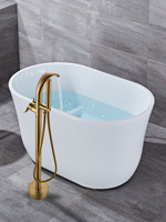 Robinet de baignoire cascade à poignée unique chaud/froid avec douchette, mitigeur de salle de bain finition brossée