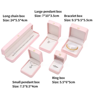 Boîte à bijoux de luxe en cuir PU rose faite à la main, personnalisable avec logo, style vintage, pour emballage de colliers, bracelets, boucles d'oreilles et bagues