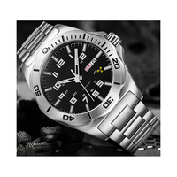 Montres de plongée en acier avec double calendrier et mouvement mécanique japonais lumineux, conçues et produites en usine pour la marque privée des clients