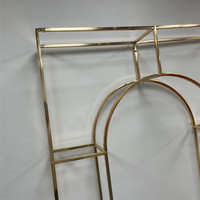 Arche de mariage carrée en métal doré support de toile de fond ensemble de 3 pour centres de table de mariage événements fête scène décoration support de fleurs