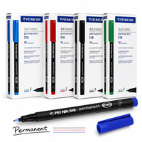 Stylo marqueur permanent promotionnel à pointe fine en nylon, encre à base d'huile, bleu/vert/rouge/noir, personnalisable avec logo sur papier