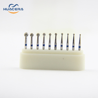Huacera BR1901 Diamond Bur Kit de clinique dentaire pièce à main haute vitesse pour céramique Composite polissage réparation carbure pointe routeur