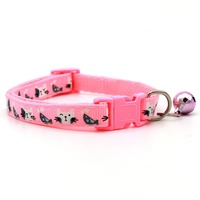 Nouveau collier pour petit chien et chat, facile à ajuster, avec de jolies fleurs et petite clochette, motif uni, en nylon.