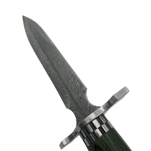 批发生存野营猎刀高硬度锋利3cr13钢刀片独特羽毛图案固定刀木柄 - Product Image 2