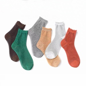 <span class=keywords><strong>Chaussettes</strong></span> de jolies filles en fil à paillettes métallisé coloré japonais - Product Image 4