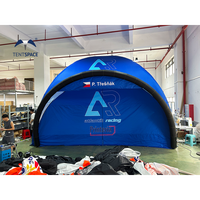 Tente gonflable personnalisée 7x7m pour les courses de rallye en plein air avec logo tente dôme araignée serrée à l'air pour les événements commerciaux en plein air