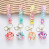 Pendentif porte-clés patte de chat astronaute, bonbon créatif en forme de fève, mignon pendentif bouteille de sable pour sac de voiture