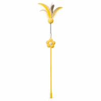 Bâton de chatonnière à ressort de 60 cm avec plume et fleur en peluche, disponible en 3 couleurs
