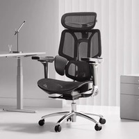 Chaise de bureau ergonomique avec accoudoirs réglables dans 6 directions, soutien lombaire, repose-pieds, appui-tête réglable, dossier haut, fonction d'inclinaison